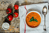 Tomato and red lentil soup