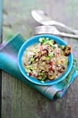 Risotto with vegetables and mushrooms