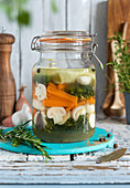 Fermented mixed vegetables in brine