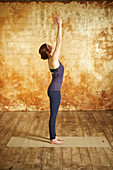 Strong posture in and eagle (yoga position)