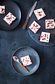 Red velvet cheesecake brownie squares