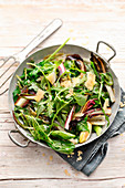 Roasted leafy vegetables with parmesan