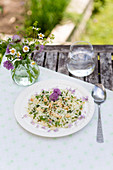 Chive-flower risotto
