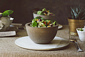 Salat aus Quinoa, roten Bohnen und Gemüse