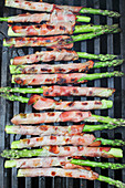 Barbecued asparagus wrapped in bacon