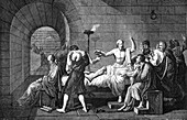 The Death of Socrates, 19th-century engraving