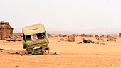 Abandoned military vehicle, Sahara Desert