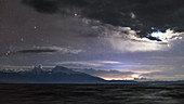 Storm clouds and Moon over Lake Manasarovar