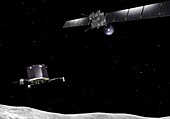Rosetta spacecraft and Philae lander, artwork