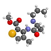 Articaine local anesthetic drug molecule