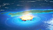 Chicxulub asteroid impact, illustration