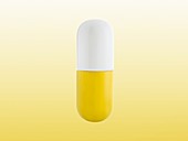 Yellow and white capsule