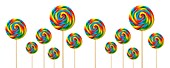 Bright coloured lollipops