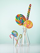 Laboratory glassware with candy