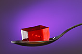 Fruit jelly on a spoon