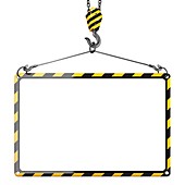 Empty construction frame for message, illustration