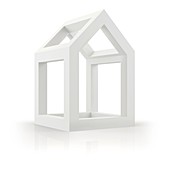 3D model of house, illustration