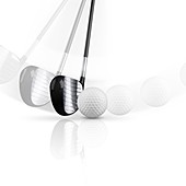 Golf club with golf ball, illustration