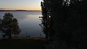 Aerial over Lake Constance at sunrise