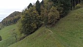 Mountain biker in Switzerland, aerial