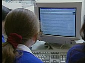 Schoolchildren at Cyberia internet cafe