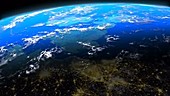 Nightfall over the UK from space, animation
