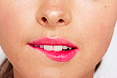 Pink geschminkte Lippen