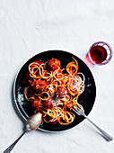 Italian spaghetti and meatballs
