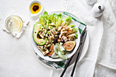 Fig and avocado salad with chicken