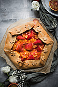 Blood orange and strawberry galette