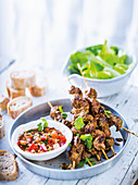 Beef kebabs with chilli and peanut sauce (Peru)