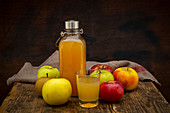Organic apple juice made from orchard apples