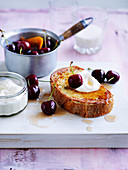 French Toast with Poached Cherries