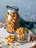 Roasted sweet and sour chickpeas beans