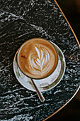 Cappuccino with a milk foam pattern