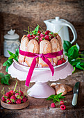Raspberry sharlotte cake