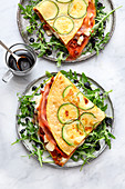 Stuffed courgette omelette with Parma ham (low carb)