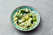 Lime and avocado risotto with Parmesan cheese