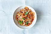 Spaghettis with tomato sauce