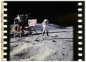 Apollo 16 astronaut on the Moon - Jumping John Young