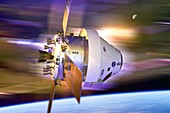 Orion Spacecraft in Earth orbit, composite image