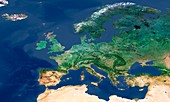 Europe, Sentinel-3A satellite image