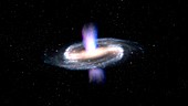 Jets from a galactic supermassive black hole, illustration