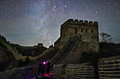 Night sky over the Great Wall of China