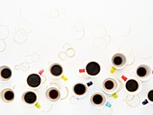 Colourful cups of coffee