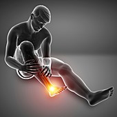 Man with foot pain, illustration
