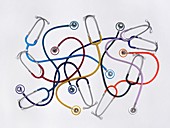 Multicoloured stethoscopes