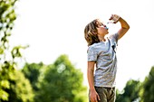 Boy drinking water