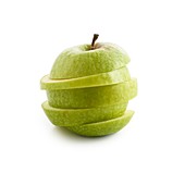 Sliced green apple