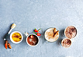 Hot Drinks - Tumeric and Honey Tonic, Hot Chocolate, Turkish Night Cap, Salted Carob Latte